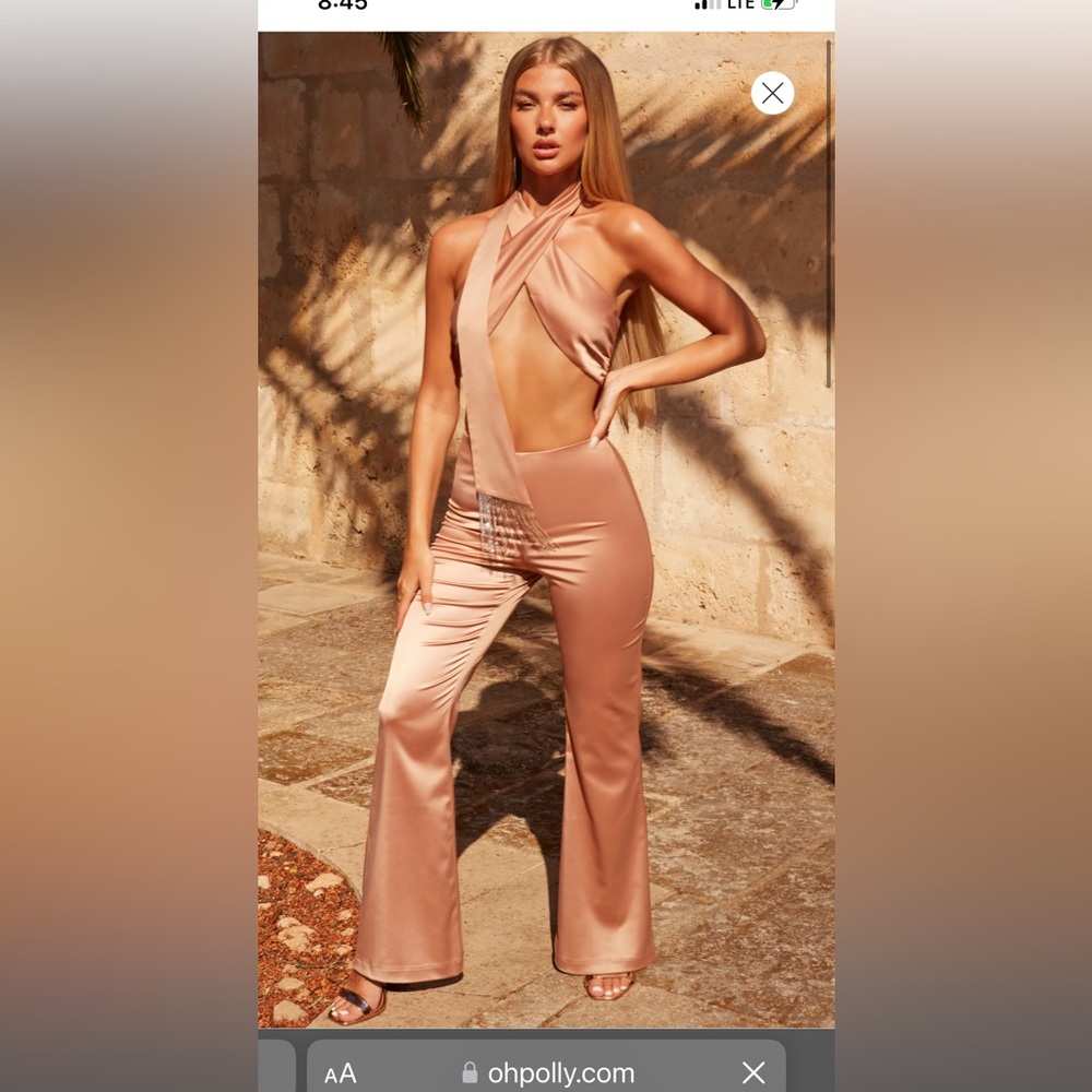 Oh Polly Believe in Me Tassel Jumpsuit in Mocha